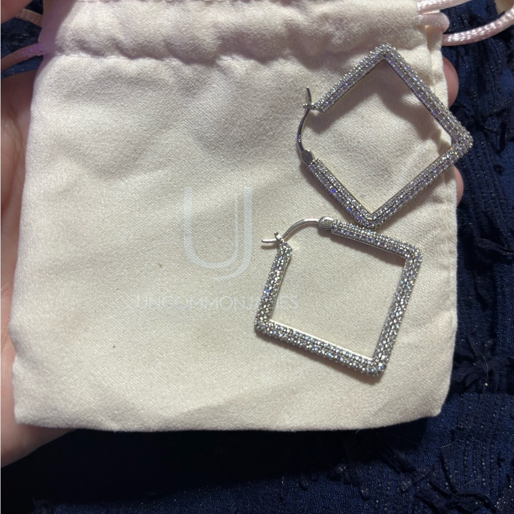 Uncommon James Silver Square Hoop Earrings small girl boss